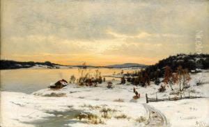 Vinterlandskap by Jacob Oxholm Schiwe Schive
