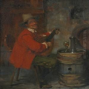 Scene From An Inn With A Musician by Viktor Schivert