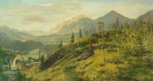 Tiroler Landschaft Im Unterinntal by Adolf Gustav Schlabitz