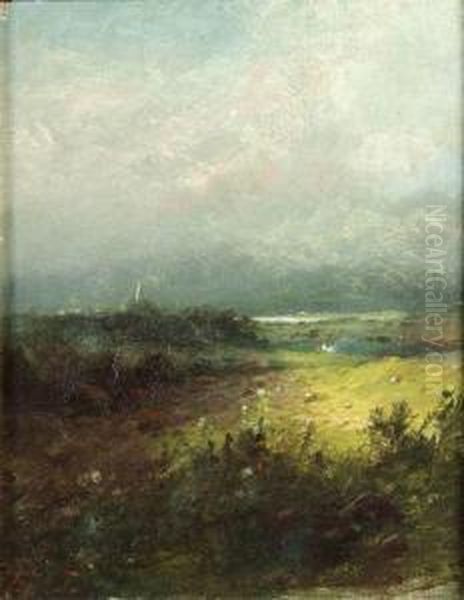 Wolkenverhangene Landschaft - view 1