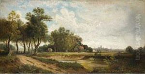 Blick Auf Munchen by Eduard I Schleich