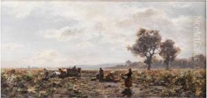 Bauern Bei Einfuhr Der Ernte by Eduard Ii Schleich