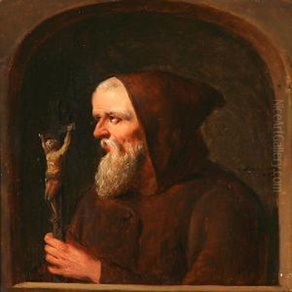 A Monk With A Cross - view 1