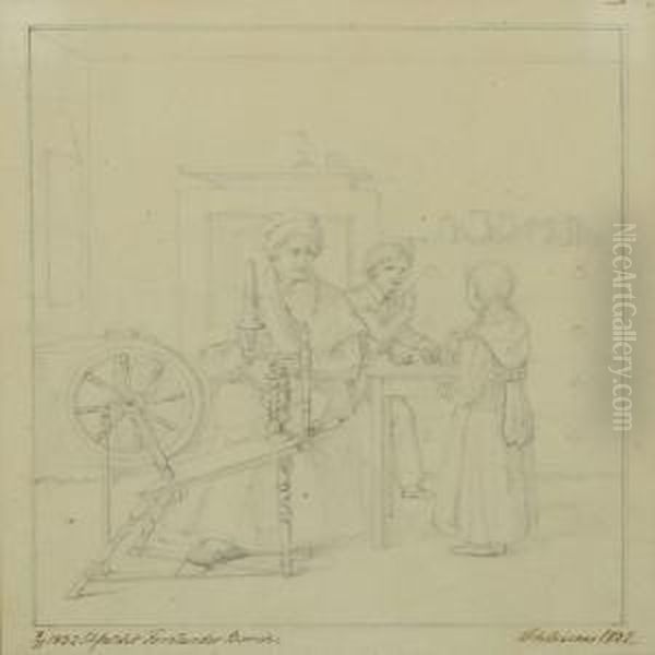 Interior With Children And Woman - view 1