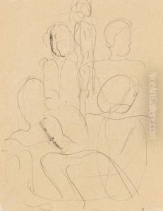 Figurengruppe - 6 Personen by Oskar Schlemmer