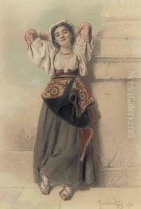 An Italian Maiden by Henry Guillaume Schlesinger