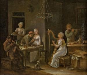 Interieur Mitmusizierender Gesellschaft by Johann Schlesinger