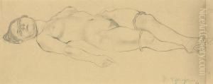 Liegender Weiblicher Akt by Rudolf Schlichter