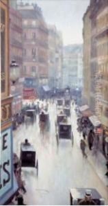 Rue Animee A Paris. by Max Schlichting