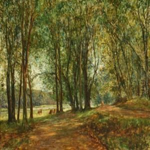 Forest Scenery by Carl Schlichting-Carlsen