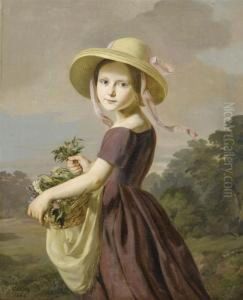 Girl With A Basket Of Flowers Girl With A Basket Of Flowers