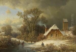 Eisvergnugen Vor Dem
Dorf. by August Schliecker