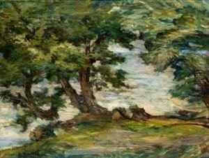 Arbres En Bord De Riviere by Willy Schlobach