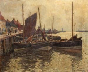 Bateaux De Peche A Quai by Eduard Schloemann
