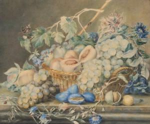 Stilleven Met Bloemen En Insekten by Christiana Josepha Schmetterling