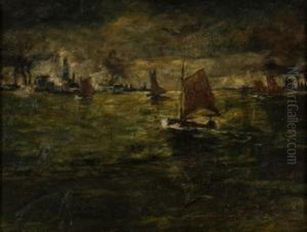 Segelboote Vor Der Hafeneinfahrt - view 1