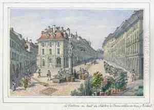 La Fontaine Au Haut Du Stalden A Berne by Franz Schmid