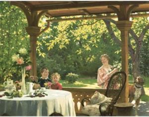 Lunch On The Terrace by Julius Schmid