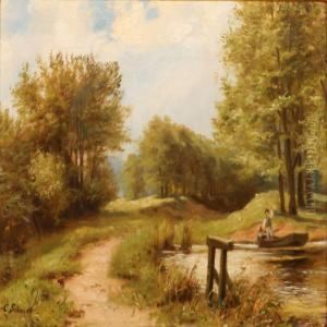 Forest Scene At Spring Time by Carl H.F. Schmidt