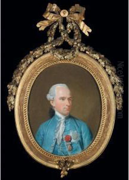 Portrait Of A Nobleman, Half Length, Wearing A Blue Coat And Waistcoat, And Wearing Various Chivalric Orders, Said To Be Count Maredleme - view 1