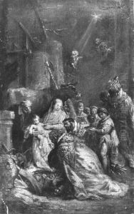 Anbetung Der Heiligen Drei Konige by Martin Johann Schmidt