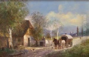 Wagon Outside Cottages