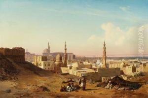Ansicht Von Kairo, Im Vordergrund Ruhende Araber