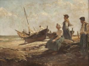 Fischerboote An Italienischer Kuste by Hermann Schmidtmann