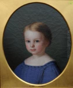 Portrait Of A Boy In Blue. by Guido Schmitt