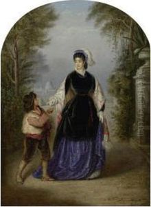 Frau Mit Betelkind. 1878. by Nathanael Schmitt