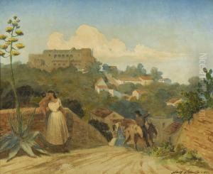 Italienische Dorflandschaft by Adolf Schmitz