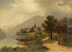 Am Ufer Eines Sees by Jules Leonard Schmitz