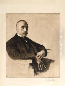 Portrait Of The Glassware Manufacturer Ludwig Lobmeyr (1829-1917) by Ferdinand Schmutzer