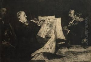 Das Joachim Quartett by Ferdinand Schmutzer