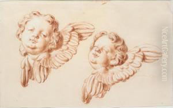 Study Of Two Winged Cherubim - view 1