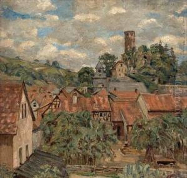 Dorf Mit Kirche Und Burgruine - view 1
