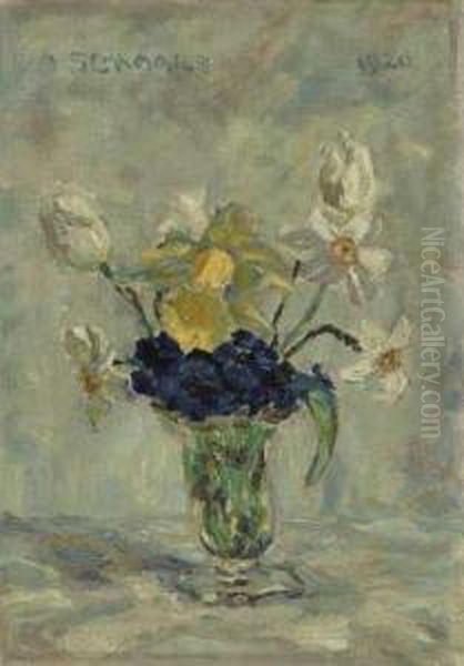 Fruhlingsblumenstraus In Glasvase - view 1
