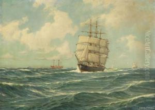 Vollschiff Und Feuerschiff In Der Elbmundung - view 1