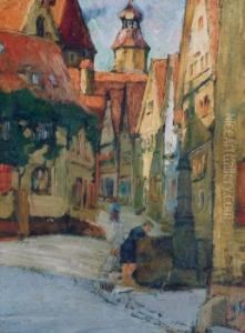 Altstadtgasse In Rothenburg O.d.t. by Hugo Ernst Schnegg