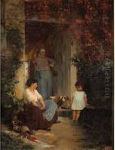Femme Et Enfant. by Amable Louis Schneider