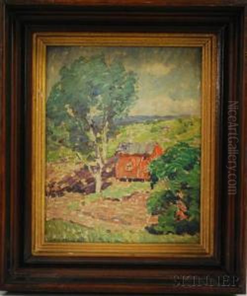 Red Barn In A Summer Landscape - view 1