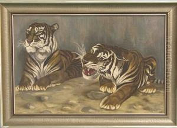 Zwei Liegende Tiger - view 1