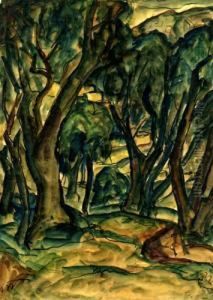 Baumgruppe Vor Gebirgslandschaft by Carlos Schneider