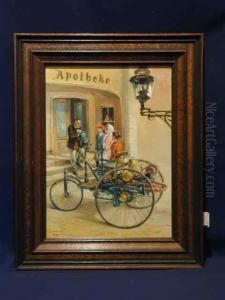 Bertha Benz Mit Beiden Sohnen Bei Ihrer Ersten Fernfahrt Mit D. Automobil by G. Schneider
