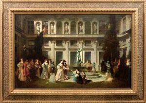 Kurfurstliche Promenade Im Grottenhof Zu Munchen by Hermann Schneider