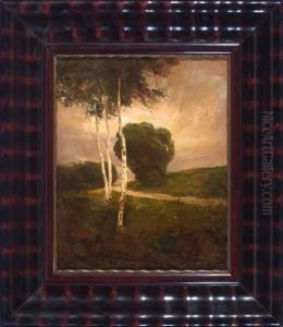 Wiesenlandschaft Mit Drei Birken by Max Schneidt