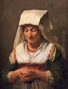 Portrait D'une Paysanne Des Abruzzes by Jean-Victor Schnetz