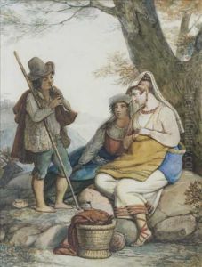 Famille Napolitaine by Jean-Victor Schnetz