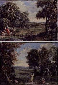 The Good Samaritan And The Angel Appearing To Hagar: A Pair Of Paintings
