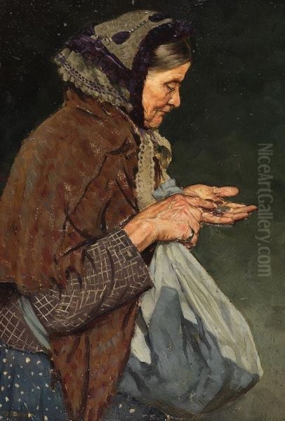 Alte Frau, Munzen Zahlend - view 1